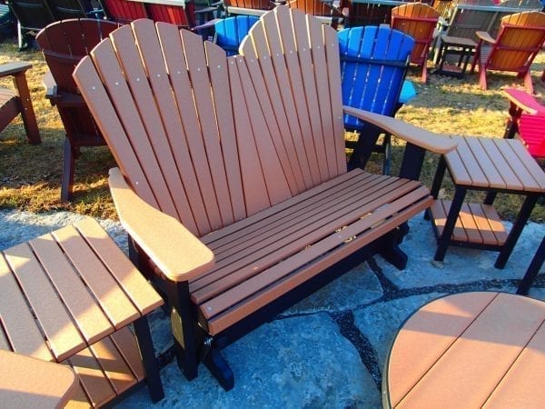 Double Hi Back Adirondack Glider $699