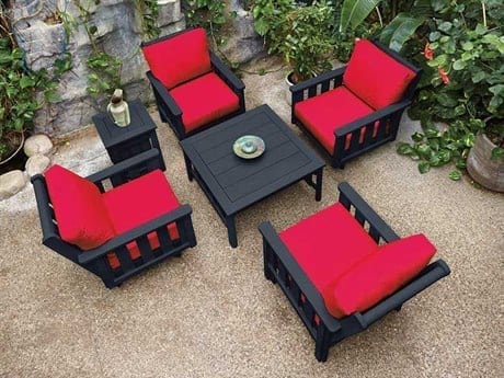 Four red stratford chairs